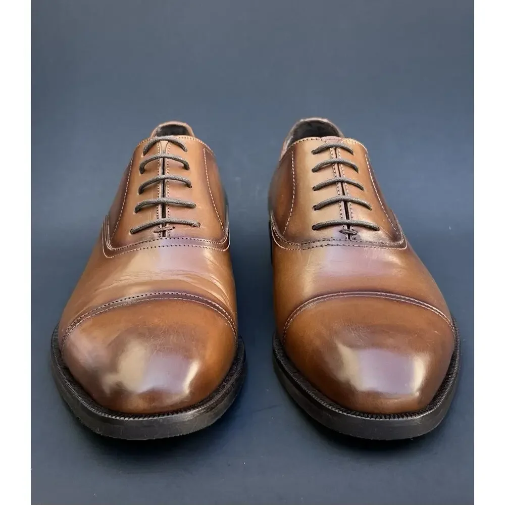TO BOOT NEW YORK Southpoint Cap Toe Oxford Brown Leather Shoes Men's Size 8 US